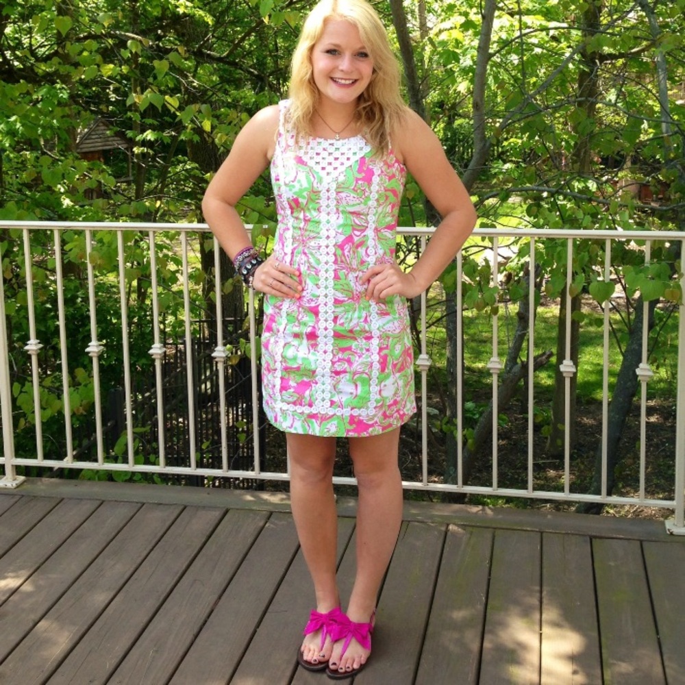 lilly pulitzer pink and green dress